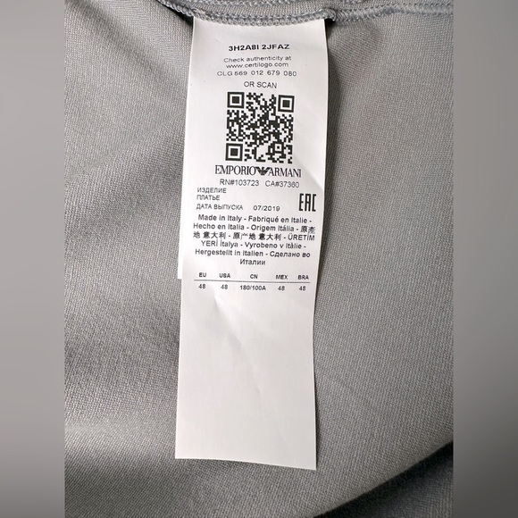 Emporio Armani Cap Sleeve Jersey Dress Italian Size 48 or US size 12 - Picture 12 of 15